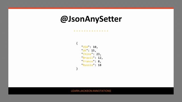 Jackson Deserialization - 3 - @JsonAnySetter смотреть онлайн