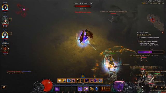 Diablo 3 S17 Rank 1 World 4 man GR 150 Bazooka Wizard POV смотреть онлайн