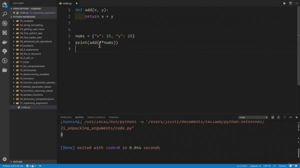 02 - A Full Python Refresher - 028 Unpacking arguments