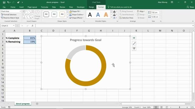 Excel Doughnut Chart to Measure Progress to a Goal or Target смотреть онлайн