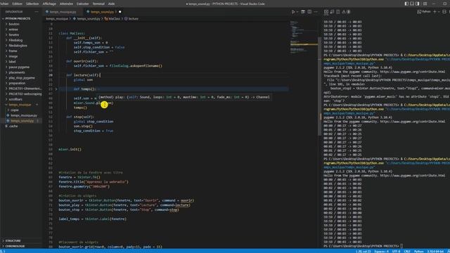 PYTHON TKINTER Lire plusieurs sons avec pygame mixer Sound #0026 смотреть онлайн