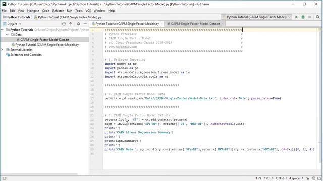 Python Tutorial. CAPM Capital Asset Pricing Model смотреть онлайн