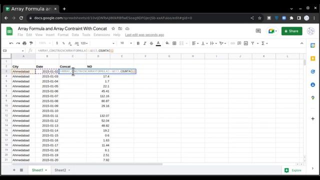 How To Use Array Formula With Array Constraint | Google Sheets смотреть онлайн