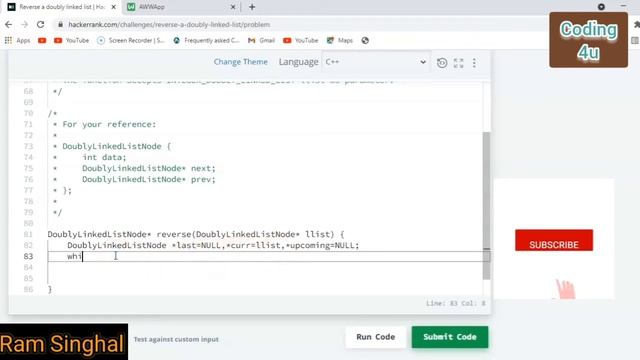 Reverse a Doubly Linked List || HackerRank || Data structures || #coding4u смотреть онлайн