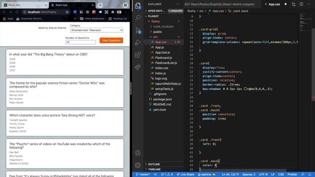 Flashy The Flashcard Quiz App - Creating Card UI containers смотреть онлайн