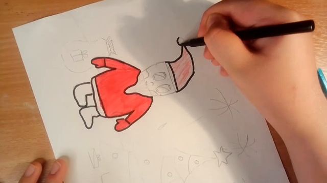 Крутая лёгкая картинка на Новый год!! Справится даже ребёнок!!! смотреть онлайн