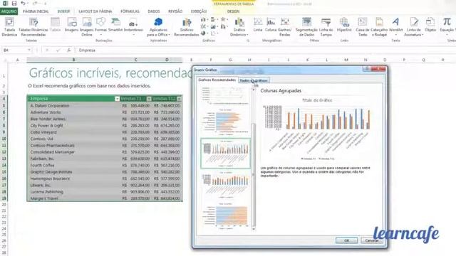 Excel 2013: Criar gráficos incríveis introdução - www.learncafe.com смотреть онлайн