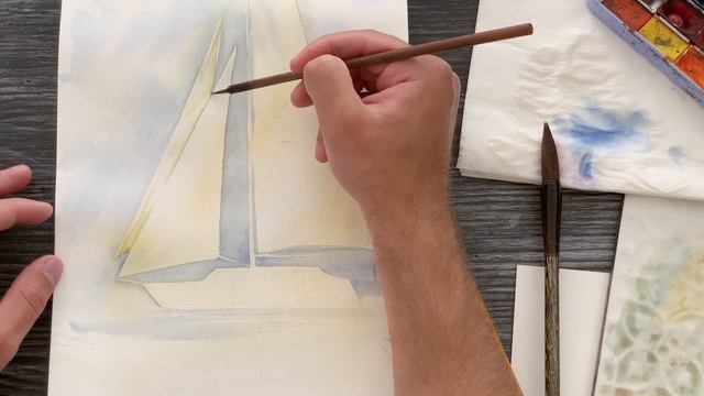 Быстрый этюд акварелью. Все этапы. смотреть онлайн