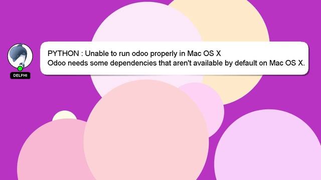 PYTHON : Unable to run odoo properly in Mac OS X смотреть онлайн