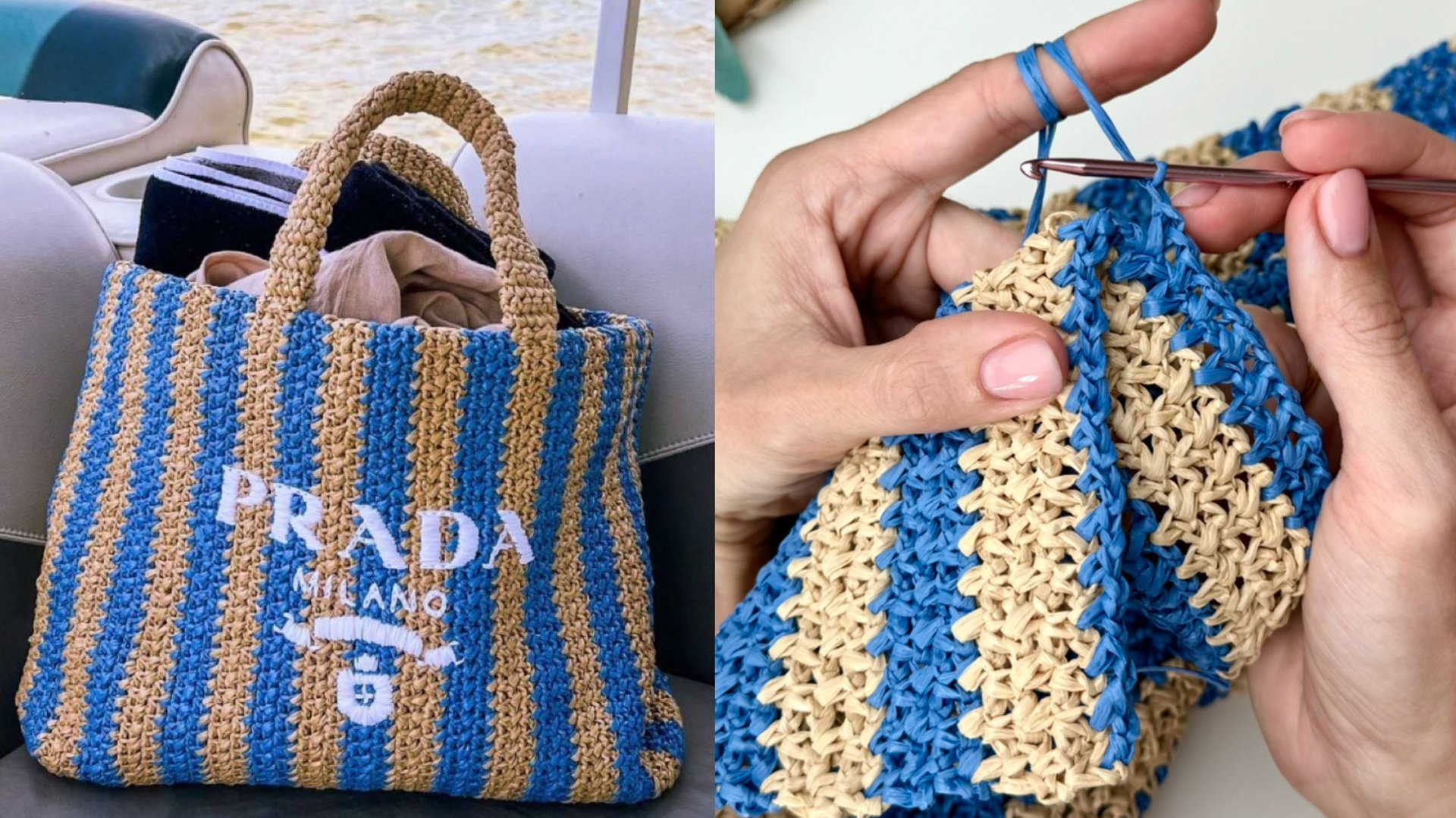 Самая популярная модель и узор этого сезона! Сумка из рафии крючком в стиле PRADA! смотреть онлайн