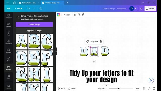 Tutorial Canva Frame Retro Groovy Doodle Alphabet, Letters, Numbers, Editable Canva Template смотреть онлайн