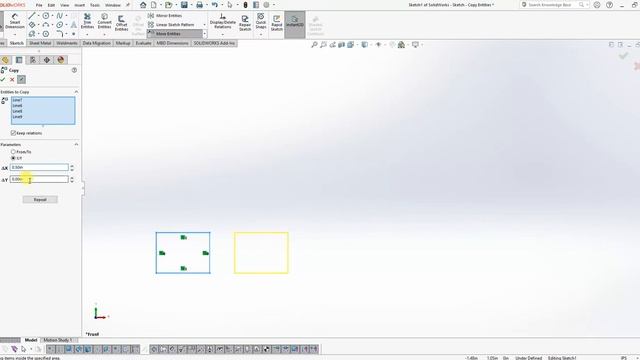 SolidWorks - Sketch - Copy Entities смотреть онлайн