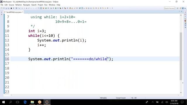 Java Basic - For and While loop смотреть онлайн