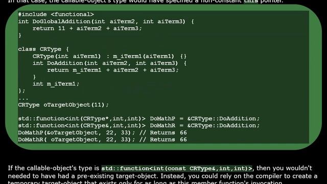 C++'s Callable-Objects: Member Function смотреть онлайн