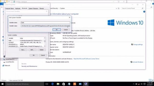 How to add python path variable in Windows