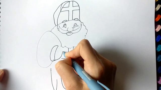 How to draw Saint Nicholas is easy and simple. Рисунок на Рождество смотреть онлайн