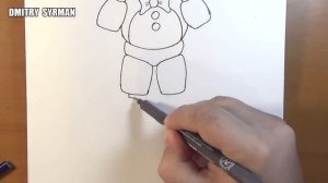How to draw Ignited Freddy, FNaF, Как нарисовать игнайт Фредди, ФНаФ