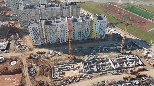 Строительство домов / ЖК Видный 2 / Кошелев Парк / Волжский район / октяб. 2022 г/ Самара / Russia смотреть онлайн