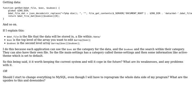 Software Engineering: Is it bad to store data in JSON form or should I use mySQL? (2 Solutions!!) смотреть онлайн