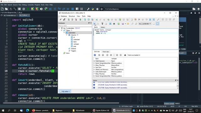 011 - Python - beginner - Les 7: SQLite database en meer GUI's met tkinter смотреть онлайн