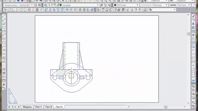 6_Создание чертежа детали по модели в Auto CAD смотреть онлайн