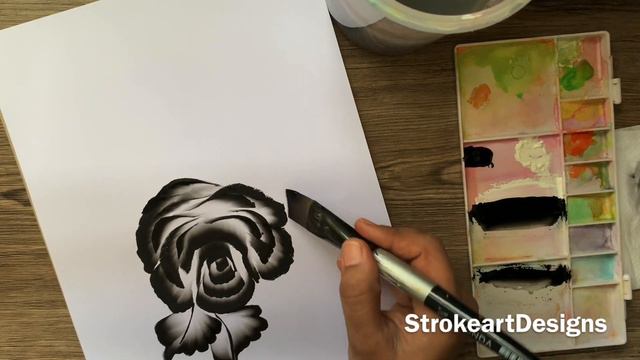 Watercolour By StrokeartDesigns 29- Black Rose смотреть онлайн
