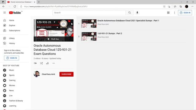 1Z0-931-23 Autonomous Database Cloud 2023 Professional Practice Questions : Part 3 смотреть онлайн