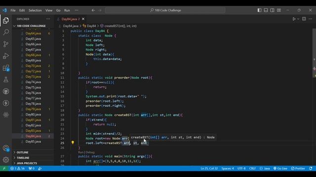 Day 84 of 100 Days of Code: Building Balanced Binary Search Trees from Sorted Arrays смотреть онлайн
