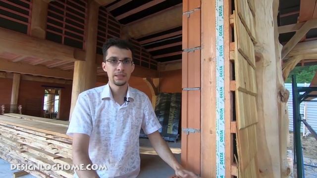 Гараж-дом охраны по технологии post and beam/Дома из кедра/Каркасно-бревенчатые технологии смотреть онлайн