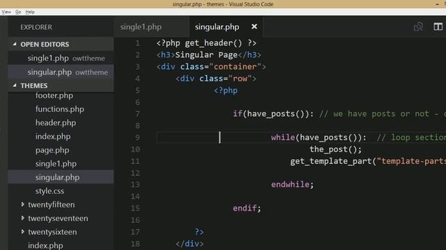 Wordpress Theme Development tutorial from scratch (Part 18) Role of single.php, singular.php смотреть онлайн