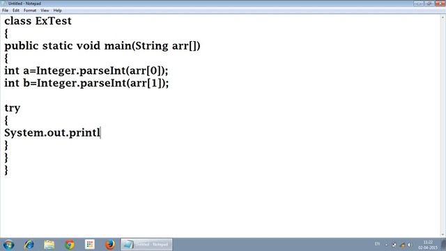 Java Program for Exception Handeling смотреть онлайн