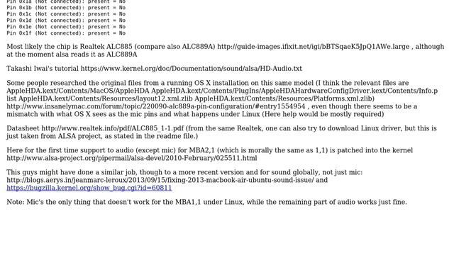 Microphone not working on Apple Macbook Air 1,1 (Early 2008; A1237) under Linux смотреть онлайн
