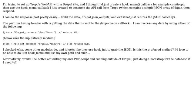 Drupal: How do I consume JSON data via a hook_menu callback? (2 Solutions!!) смотреть онлайн