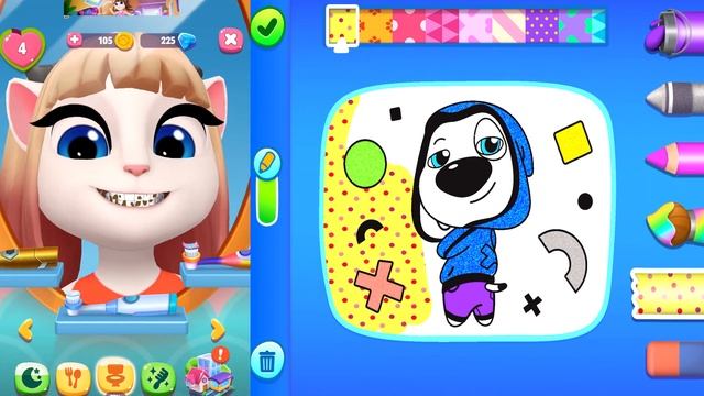 Talking Tom & Friends Coloring vs My Talking Angela 2.Питомцы против Раскрасок.Какая Игра Круче смотреть онлайн