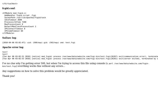 DevOps & SysAdmins: Apache + mod_fcgid + perl = error 500 смотреть онлайн
