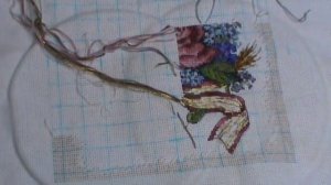 Вышивка крестиком. Dimensions 06995 Rose Bouquet Розовый букет, начало, процесс и готовая работа