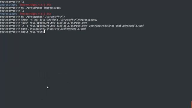 ImpressPages 4 installation on ubuntu Linux смотреть онлайн