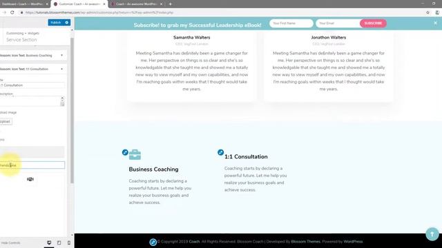 How to add your services on the homepage? | Blossom Coach WordPress Theme смотреть онлайн