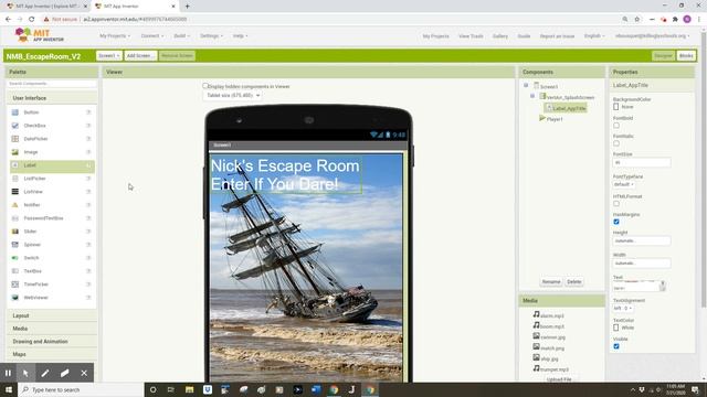 MIT App Inventor - Escape Room App Tutorial - Part 2 Of 6