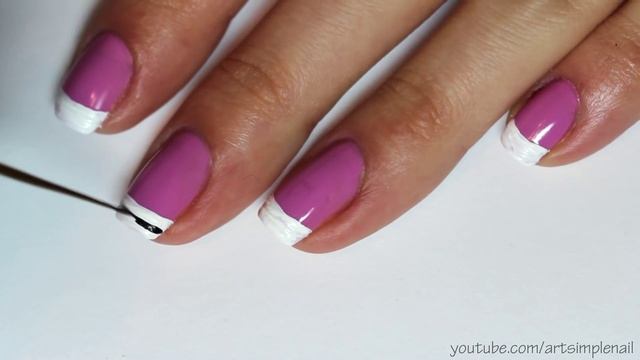 Двойной френч. Красивый маникюр | Nail art: Double Color French Manicure смотреть онлайн