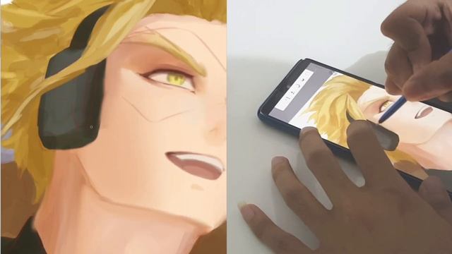 Drawing HAWKS (My Hero Academy) on Samsung Galaxy Note 10 lite, Autodesk Sketchbook Mobile смотреть онлайн