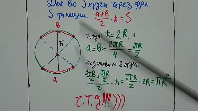 Площадь круга, через площадь трапеции!!!