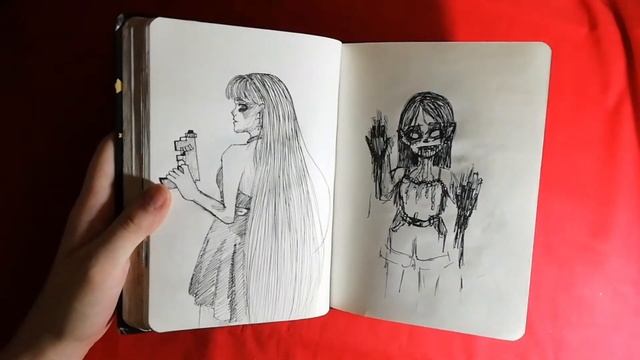 Обзор скетчбука №8//SketchBook tour//немного аниме, крипипасты и моих персонажей// смотреть онлайн