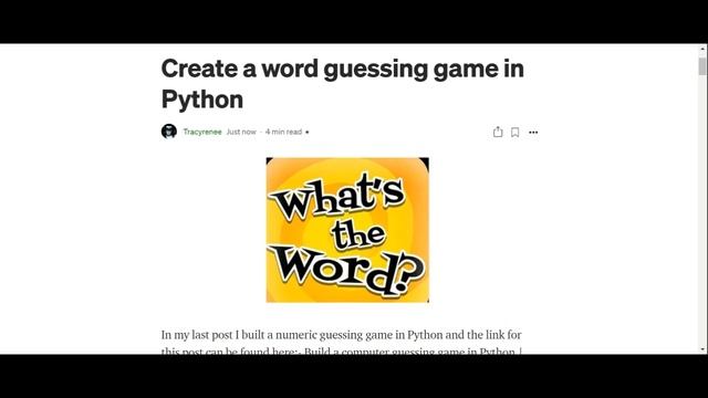 Create a word guessing game in Python - blog post смотреть онлайн