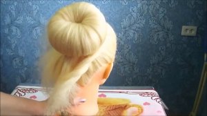 Быстрая прическа с бубликом ? Пучок с помощью валика ?