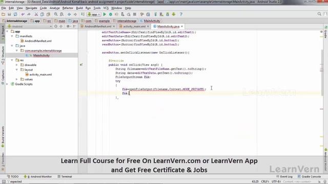 How to Save Files in Internal Storage in Android Studio With Example | Video in Hindi | LearnVern смотреть онлайн
