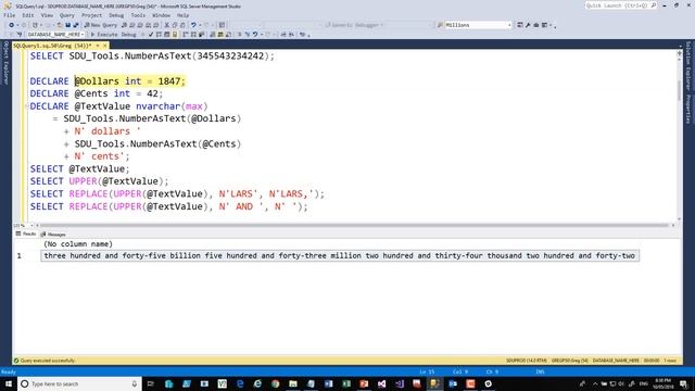 SDU Tools 81 Number As Text in T-SQL смотреть онлайн