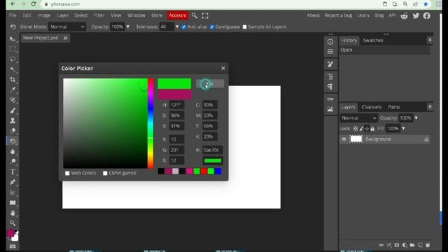 how to change background color in photopea смотреть онлайн