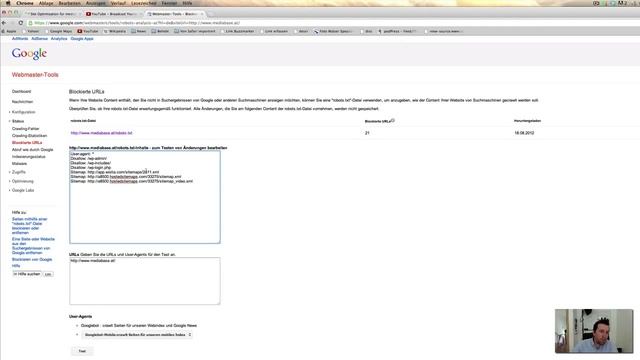 Google Webmaster Tools - Status Blockierte URLS смотреть онлайн
