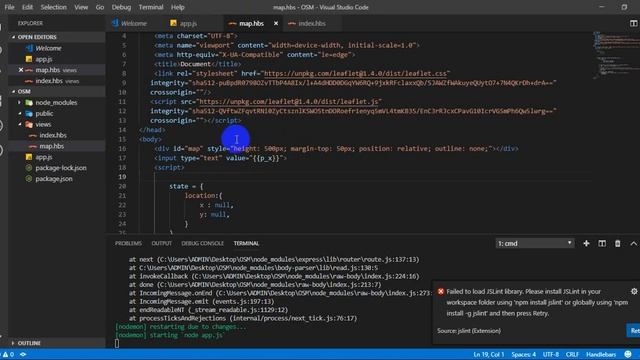 Demo Open Street map + Leaflet JS+ Express JS + Socket IO смотреть онлайн